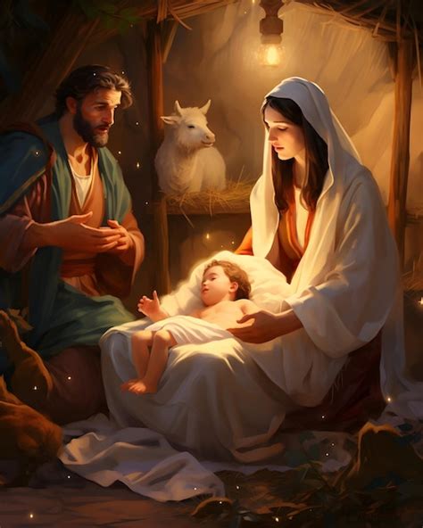 Scene Of The Birth Of Jesus Christ Epiphany Scene Virgin Mary And