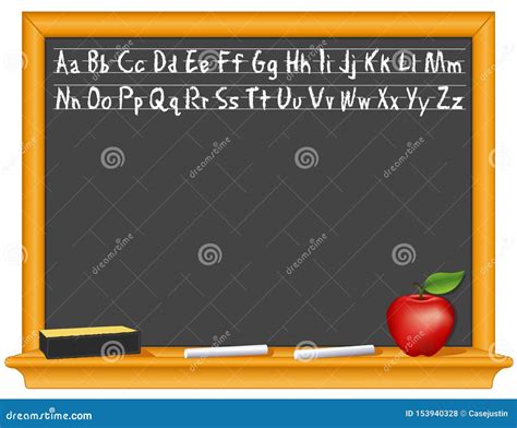 Chalkboard Alphabet Eraser Apple For The Teacher Stock Vector