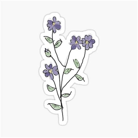 Cute Purple Flowers Sticker For Sale By Doodl3nthusiast Redbubble