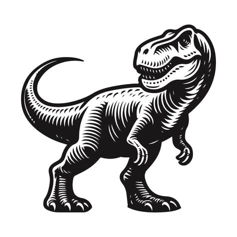 Archivo Vectorial Svg Dino Svg En Blanco Y Negro Gratuito Para Corte