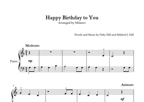 Happy Birthday To You In C Piano Very Easy Fingering Arr Milanov By