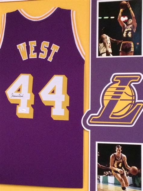 Framed Jerry West Autographed Signed La Lakers Jersey Jsa Coa Tennzone Sports Memorabilia