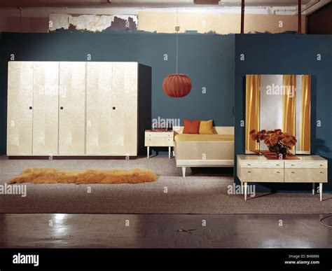 Furnishing Bedroom Late 1960s 60s Stock Photo Alamy