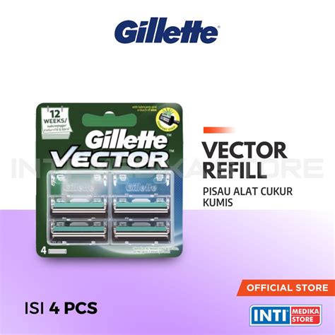 Jual Gillette Vector Refill Pisau Alat Cukur Kumis Jenggot Gillete