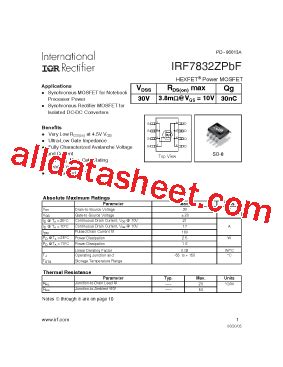 Irf Zpbf Datasheet Pdf International Rectifier