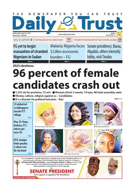 Nigerian Newspapers Daily Front Pages Review Wednesday 26th April 2023