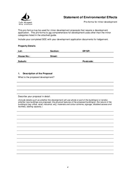 Statement Of Environmental Effects Template Fill Out And Sign Online Dochub