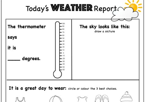 My Weather Report Graphic By Lorys Kindergarten Resources · Creative