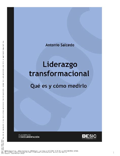 Antonio Salcedo F Cubierta Liderazgo Transformaci Libro