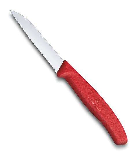 Paring Knife Serrated Blade 8cm Red Handle By Victorinox Club Chef Store