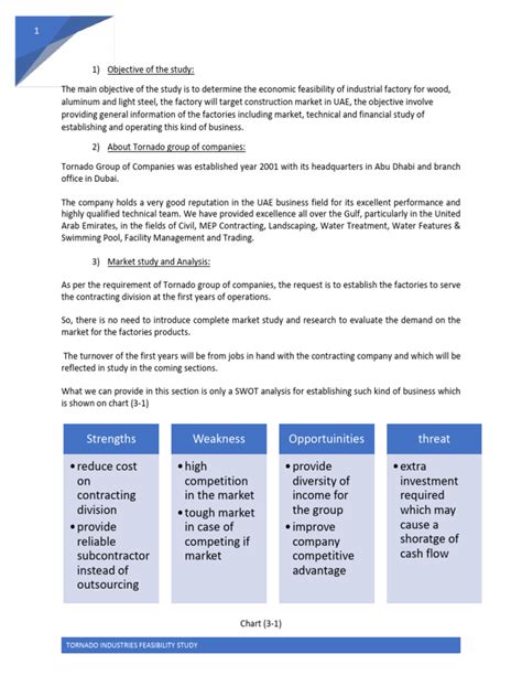 Tornado Industrial Feasibility Study Pdf