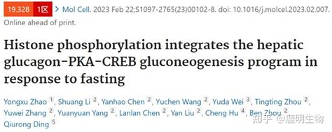 讲座 揭秘组蛋白磷酸化响应激素信号调控肝脏糖异生的分子机制 知乎