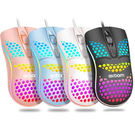 Mouse Gamer Ptico Ultraleve Colmeia Led Rgb Ms C Rlc