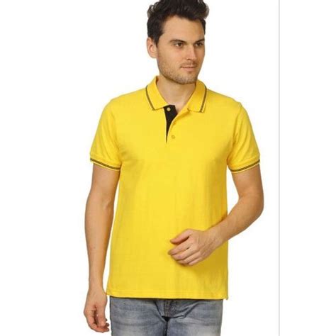 Combed Ring Spun Cotton Plain Ruffty Polo Tipping Sunflower Yellow With