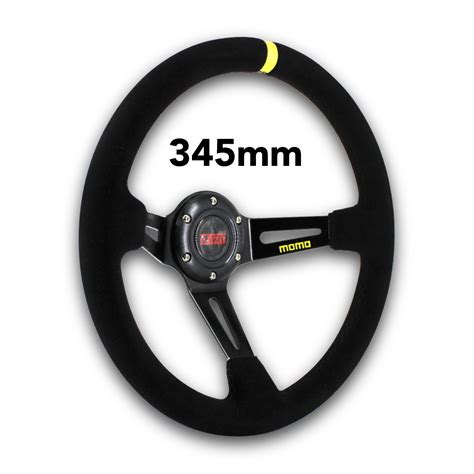 Momo Suede Drift Style Aluminium Alloy Steering Wheel Black On Black