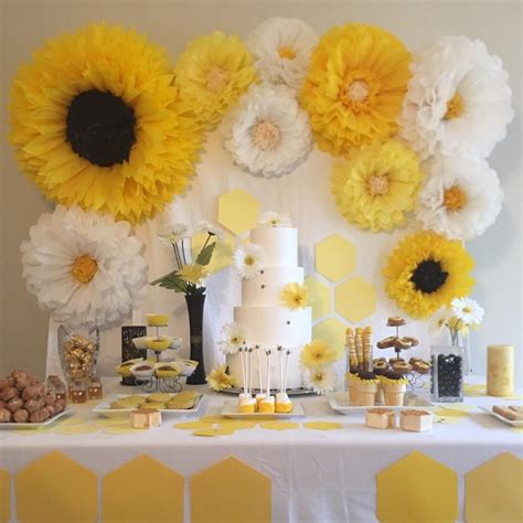 Baby Shower Decor Wedding Flowers Yellow White And Sunflower And