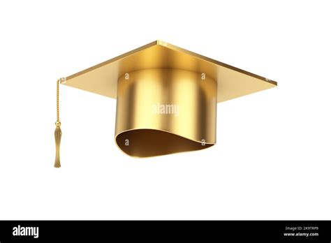 Golden Graduation Cap Diploma 3d Cut Out Stock Images Pictures Alamy