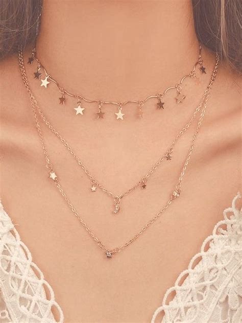 Alloy Necklace Star Necklace Tassel Necklace Layer Necklace Colar