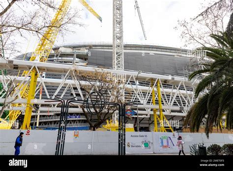 Santiago Bernabeu Exterior Of The Santiago Bernabéu Stadium In Full