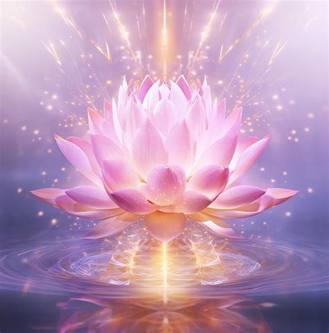 Premium Photo A Pink Flower With Light Coming Out Of It
