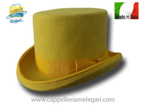 Cappello A Cilindro Giallo In Feltro Di Lana Cilindro Giallo 45 00EUR