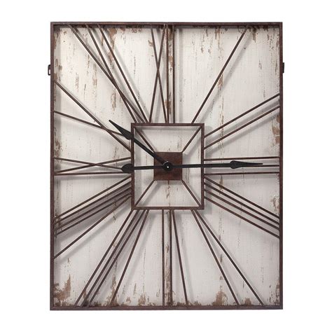 Large Rectangular Antique Wall Clock | Chairish