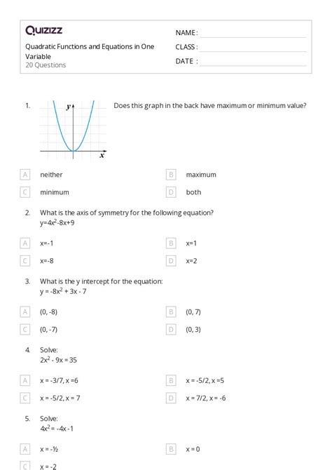 One Variable Equations Worksheets On Quizizz Free Printable