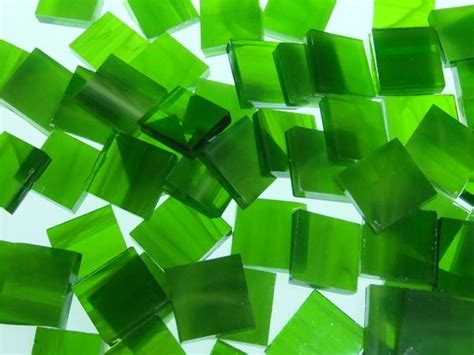 Mossy Green Wispy Stained Glass Mosaic Tiles Coe 96 Mosaic Glass