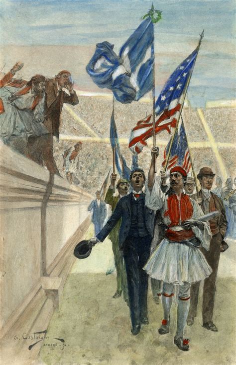 Olympic Games 1896 Nthe Parade Of The Winners At The First Modern