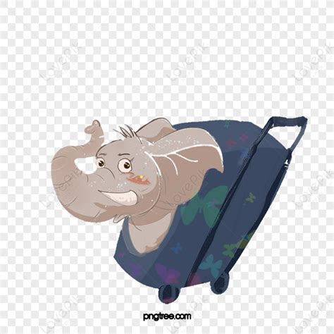 Elephant Suitcase Trolley Case Trunk On Vacation Trip Png Image And