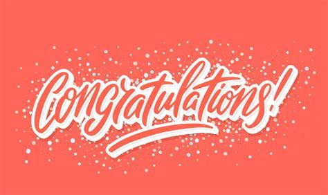 Congratulations Greeting Card Vector Lettering Stock Vector By