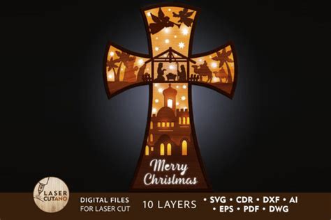 Christmas Stand Wood Multilayer Cut File Graphic By Lasercutano