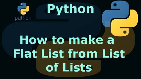 Python How To Make A Flat List From List Of Lists YouTube