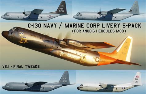 C 130 Us Navy And Marine Corp Livery Pack For Anubis Hercules Mod