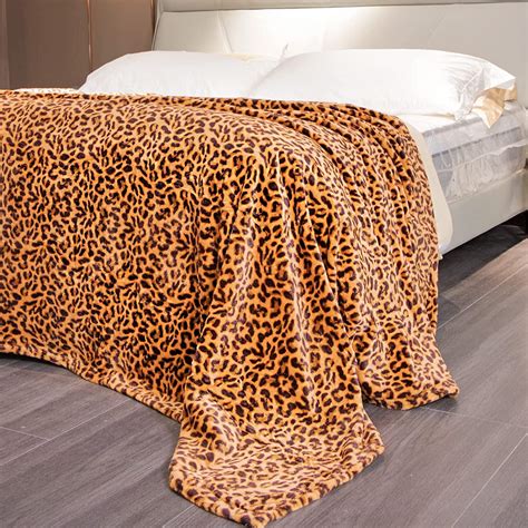 Cheetah Blanket Fleece Leopard Print Blanket Brown Bed Leopard Throws