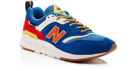 New Balance Suede Men S 997h Sneakers In Blue Orange Blue For Men Lyst