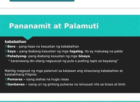 II Magtala Ng 5 Pananamit O Palamuti Na Sinusuot Noon Ng Mga