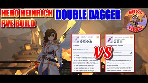 Ragnarok M Eternal Love Hero Heinrich Double Dagger Pve Build