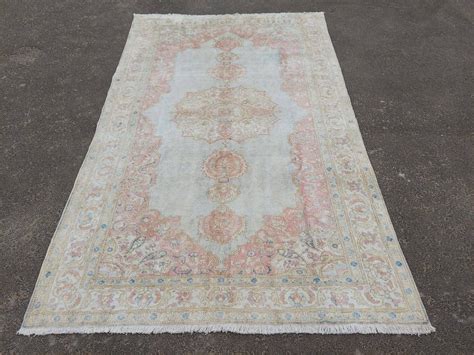 X Turkish Rug Vintage Neutral Rug Oushak Area Rug X Rugs For