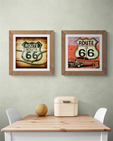 Vintage Route 66 Wall Art Two Route 66 Printable Artworks - Etsy