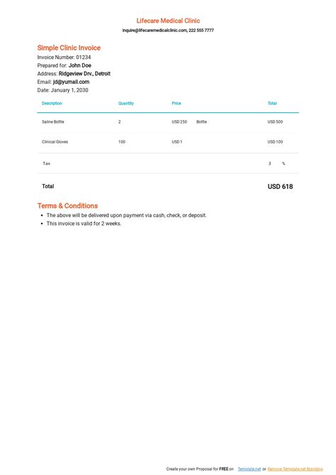 Free A Education Invoice Template