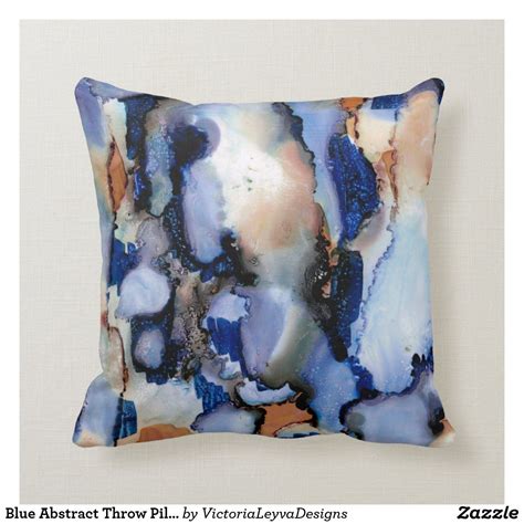 Blue Abstract Throw Pillow Custom Throw Pillow Custom Pillows Decorative Throw Pillows