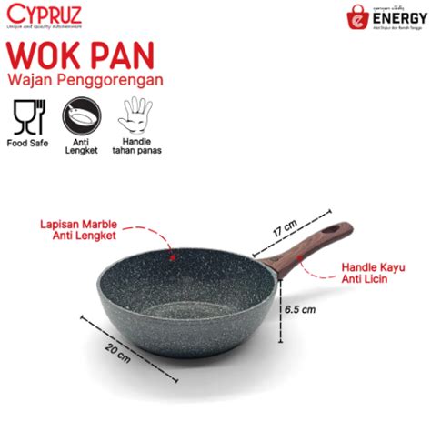 Cypruz Wok Pan Marble 20 Cm Energy Bali