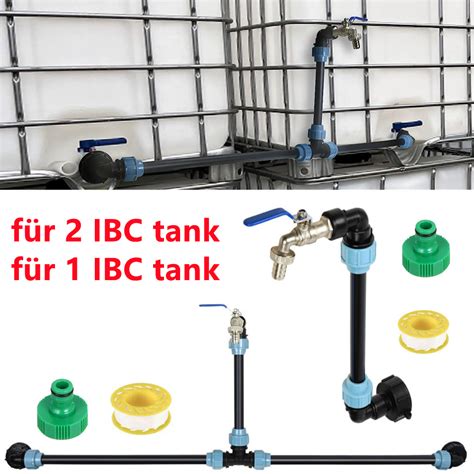 IBC Adapter Verbindungsset für 2 Tanks Nebeneinander mit Schwanenhals