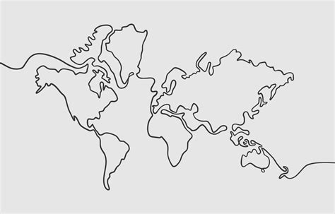 Hand Drawn World Map Line Art 21834081 Vector Art At Vecteezy