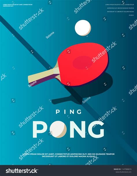 Ping Pong Poster Template Table And Rackets For Ping Pong Vector