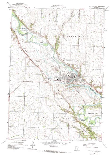 Granite Falls Topographic Map 1 24 000 Scale Minnesota