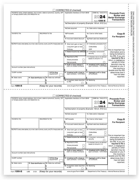 1099b Forms For Broker Transactions Copy B Discounttaxforms