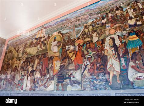 La Gran Tenochtitlan Fresco Mural De Diego Rivera 1945 Palacio