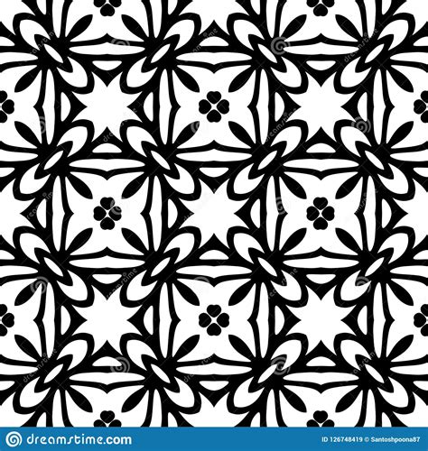 Seamless Pattern Black And White Stock Vector Illustration Of